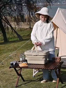 【COD】Camping Equipment Multi-Functional Folding Table Basket Camping Storage Box Bucket Trunk Organizer 野餐篮