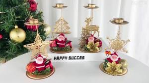 Christmas Candle Holder Christmas Retro Style Candlestick Home Decor