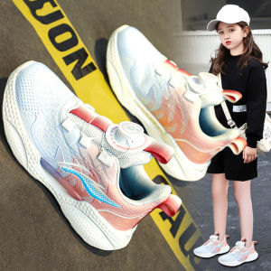 Lightweight Childrens Running Shoes Flagship Sporty Girls Spring Autumn Low Cut Mesh Breathable Anti Slip Rubber Sole