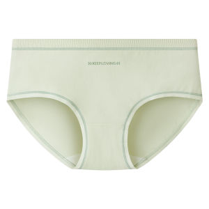 AIMO | กางเกงชั้นในทรงสามเหลี่ยมผ้าฝ้ายแท้สำหรับผู้หญิง กางเกงขาสั้นระบายอากาศได้ดี ไร้รอยตะเข็บ เอวกลาง ป้องกันแบคทีเรีย สำหรับวัยรุ่น