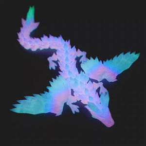 Đồ Trang Trí Bàn 3D in Hình Rồng Sáng Ban Đêm Đồ Chơi Rồng Thủy Tinh Chuyển Màu Toàn Bộ Có Thể Di Chuyển Mô Phỏng Ngọc Trai Sáng Tạo