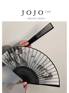 New Chinese Style Silk Brocade Bamboo Fan with Tassel Ancient Style Home Decorations Simple Modern Design Made in China