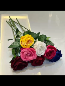 Single Rose 50 cm Artificial Flower High Quality Velvet Cloth Rose Fake Flowers Home Decoration Wedding Arrangement
