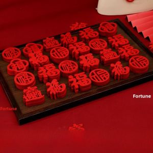 New Home Decoration Ceremony Supplies Hand Thrown Small Happiness Characters Moving in Celebration PVC Window Cutouts