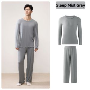 YOUKESHU | Mens Couples Long Sleeve Set Modal Anti Static Loungewear