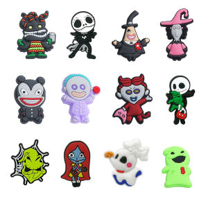 22Pcs Movie Nightmare Before Christmas Shoe Charms For Slides Clog Sandals Shoes Decorations Accessories Buckle For Party Gifts