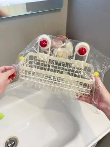 Drill-Free Wall-Mounted Bathroom Storage Rack