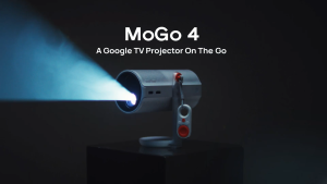 XGIMI MoGo 4 Portable Mini Projector|Built-in Battery 2.5H Playtime Licensed Google TV Netflix 360° Adjustable Stand 12W Harman Kardon Speaker Magnetic Filter Outdoor Camping Projector