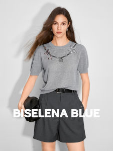 BEIQIANI | Vintage Embroidery Shoulder-fit Crew-neck T-shirt