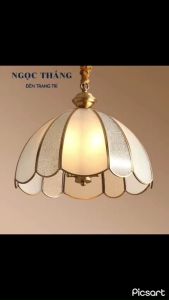 Đèn thả đồng cổ điển cao cấp trang trí phòng khách bàn ăn 220V THD05 Ngọc Thắng (Tặng kèm 3 bóng Led 4w ánh sáng vàng)