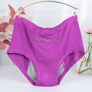 plus Size High Waist Modal Period Underwear Womens Pocket Leakproof Sanitary Pants Comfortable Breathable Eco-Friendly Briefs
