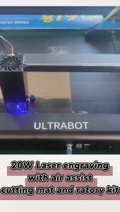 Original Tronxy Laser Engraving Engraver Machine 20W 42x40cm DIODE Laser Printers U20 Desktop Carving Cutting Machine 3D Laser for Acrylic Crytal Glass Leather MDF Metal Paper Stainless Steel