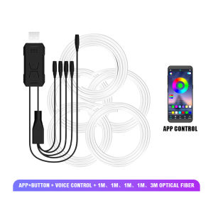 LED Ambient Light Car Interior Strip Light RGB Auto Environment Light APP Control Car Center Console Decoration Accessories