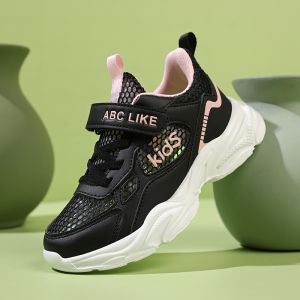 ABC Kids Running Shoes Breathable Single Net Soft Bottom Lightweight Summer Sports Shoes for Girls Student Running Shoes