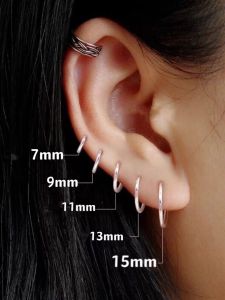 S999 Pure Silver Earrings Womens Vintage Simple Ear Hoops Ear Caring Silver Jewelry Suitable for Summer Fashion Accessories