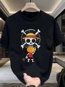 Bandai | 2026 "One Piece" Luffy Printed Cotton Short Sleeved Bandai New Loose Mens and Womens Breathable Sports Round Neck T-shirt