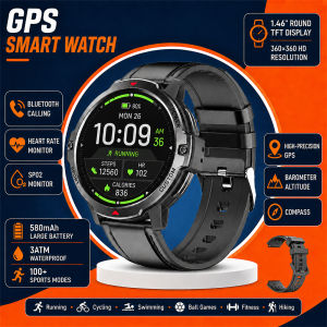 GPS Smart Sports Watch 5-System Positioning Compass Sports Modes Water Resistance Health Monitoring Air Pressure SOS Smartwatch