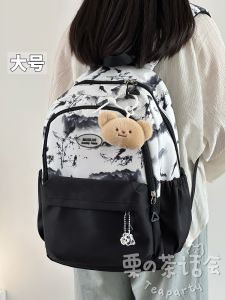 Casual Nylon Backpack for Women Lightweight Large Capacity Ideal for Travel and School Tea Party Brand Scenic Design Anti-splashing Waterproof