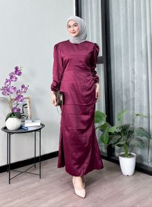 Gamis Pesta Mewah Lyodra Silk Satin Premium Gaun Pesta Bridesmaids Kondangan Lamaran Wisuda Terbaeu
