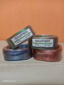 kabel listrik serabut dobel. ukuran 2x50 30 yard merk sniper transparan warna random