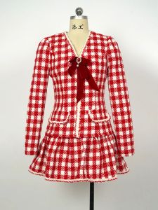 ZYHT EraVogue เดรสผู้หญิง เดรสสีแดง เดรสทรงเอ เดรสคอวี เดรสทำงาน เดรสไฮโซ เดรสวินเทจ เดรสออกงาน เดรสปาร์ตี้ ชุดราตรี 21509