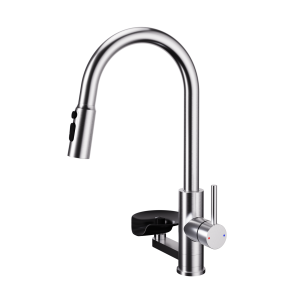 AZOS | Lead-Free Splash-Proof Retractable Sink Faucet With Integrated Cup Washer And Adjustable Hot/Cold Water