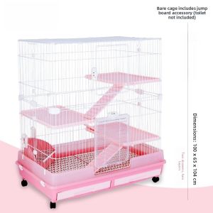 Riyoka Double Layer Luxury Villa Rabbit Cage with Drawers Urine Proof for Guinea Pigs And Chinchillas Large Size 80/100