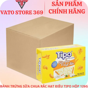 Bánh trứng sữa chua rắc hạt điều TIPO hộp 126g (thùng/gói)