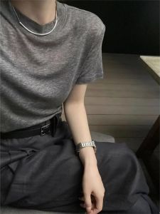 Slim Fit Round Neck Short Sleeve T-Shirt Women's Summer New Style Korean Version Pure Color Body Shirt Tianli Mask Pure Color: A Comprehensive Guide