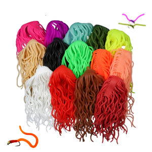 2Bags =120Strands Squirmy Wormy Fly Tying Material Soft Worm Body Material San Juan Worm Earthworm Bait Trout Fishing Lures