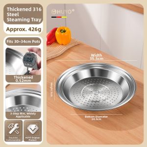 HUYO | Food Grade Stainless Steel Multifunctional Stepping Steamer Rack