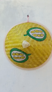 Caping lukis motif buah durian - topi caping petani lukis anak dan dewasa