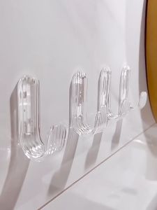 Set 4 Móc Treo Đồ Bằng Acrylic Trong Suốt Đa Năng Chất Liệu Nhựa Pha Lê Cao Cấp