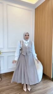 Avika Set Rok + Baju Crinkle Twill Set Korean Style Setelan Wanita Terbaru 2024 Kekinian Viral COD