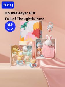Auby | Infant Teether Rattle Toy Plush Soothing Set 0-9 Months