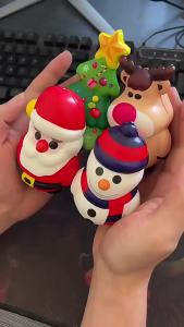 4Pcs PU Slow Rebound Squishy Toy Santa Claus Reindeer Squeeze Stress Relief Doll Novelty Christmas Decor Creative Holiday Gift
