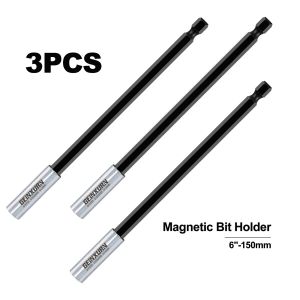 Geinxurn 6 Screwdriver Bit HoldersCr-V Extension Socket Drill Bit Magnetic Holder Hex Shank Quick-Change Drill Bit Guide