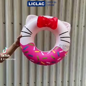 Phao bơi trẻ em hình tròn Họa Tiết Bánh Donut chất liệu nhựa PVC dày Cao Cấp Phao bơi hình tròn Có Nơ dùng cho trẻ em đi choi biển đi hồ bơi - LICLAC