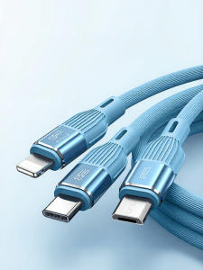 PISEN | Sạc Nhanh Ba trong Một 66W Dây Cáp Dữ Liệu Ba Đầu