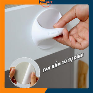 Tay Nắm Dán Cửa Tủ Lạnh Ngăn Kéo Quần Áo Tủ Bếp Nhựa ABS Bền Đẹp Keo Siêu Dính Tiện Lợi