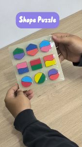 Beringin Toys Mainan Edukasi 3D Montessori Geometric Mainan Anak Anak Puzzle Kayu Anak