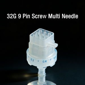 Aseptic Disposable 9-Needle Injection Needle 32G Marked Medical Stainless Steel Standard Luer Connector For Facial Mesothera