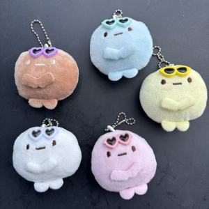 YF Sumikko Gurashi Plushie Keychain Cute Round Mini Plush Pendant With Heart Sunglasses Bag Charm Gift FY
