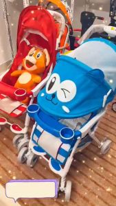 [MIỄN SHIP] Xe đẩy cho bé xe đẩy sơ sinh 3 tư thế nằm ngả ngồi  gấp gọn hình mắt gấu bảo hành 6 tháng