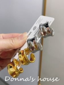 East Gate New Metal Cold Scenery C Shape Small Ear Cuff 925 Silver Needle Womens Fashion Jewelry Ear Studs Geometric Pattern