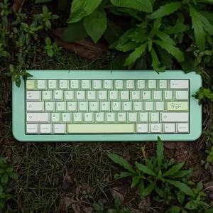 Ginkgo Leaves Theme PBT Dye-sub Keycaps Cherry Profile 134 Keys Set for 60%/65%/75%/87%/96% Mechanical Keyboard