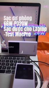 SALE - Sạc  dự phòng 10000mAh Sạc nhanh PD20W có màn LED hiển thị dung lượng pin kèm cáp 2in1 sạc 4 thiết bị cùng lúc MÀU ĐEN