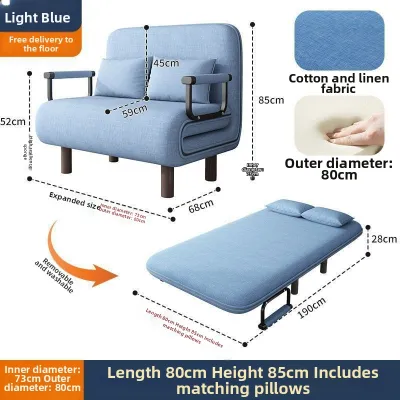 Foldable Dual-use Sofa Bed for Living Room Bedroom