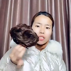 💖 Tóc Giả Búi Xoăn BU05 – Vòng Tóc Giả Thời Trang Kiểu Dáng Búi Xoăn Tự Nhiên Dễ Dùng Tăng Độ Dày Cho Tóc