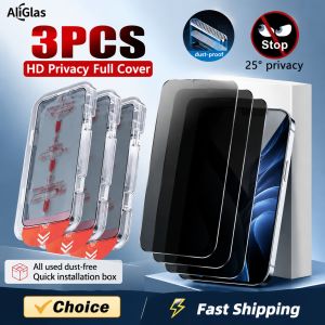 3Pcs HD Clear Tempered Glass Privacy Screen Protector For iPhone 16 17 Pro Max For iPhone Air 7 8 Plus Scratch Resistance Film